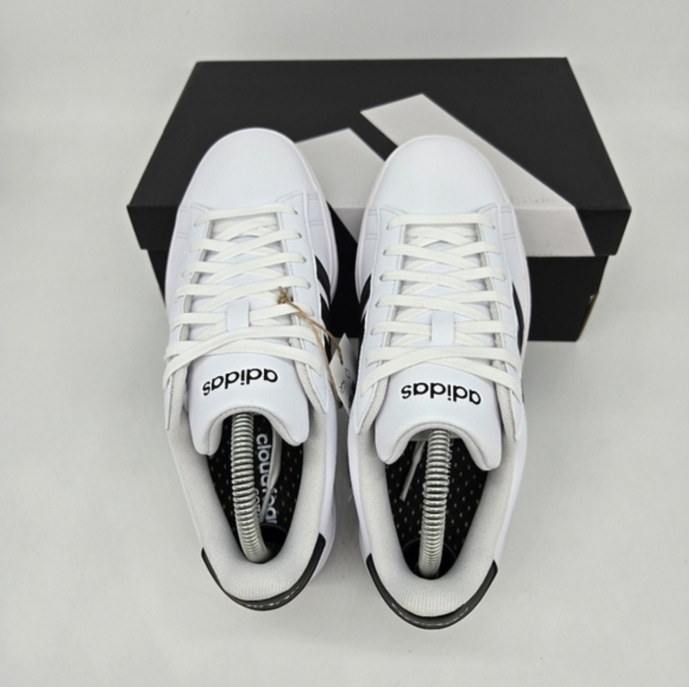 adidas Grand Court Cloudfoam Lifestyle Court Comfort White Black Shoes Size 9.5 - Picture 5 of 8